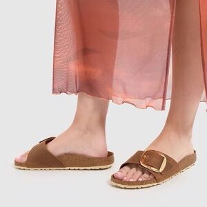 Birkenstock Madrid Tan Slide Sandals